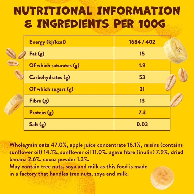 Goodies Chocolate Banana Oaty Bars Multipack 2x23g, UK version