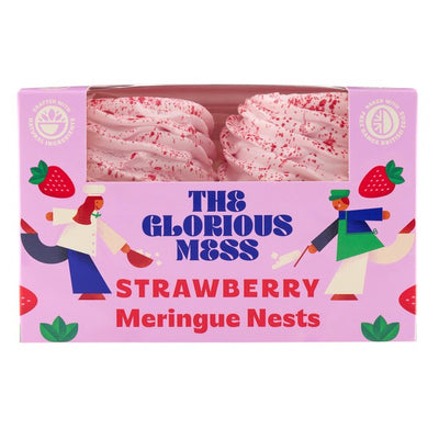 M&S The Glorious Mess Strawberry Meringue Nests 4 x 30g- Buy online at McGrocer