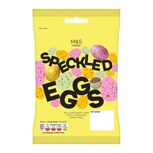 M&S chocolate speckled eggs with candy shell, imported from the UK
