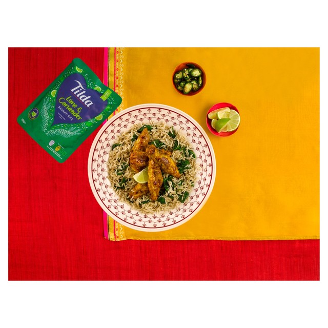 Tilda Lime Coriander Basmati Rice Pouch 250g (British brand)