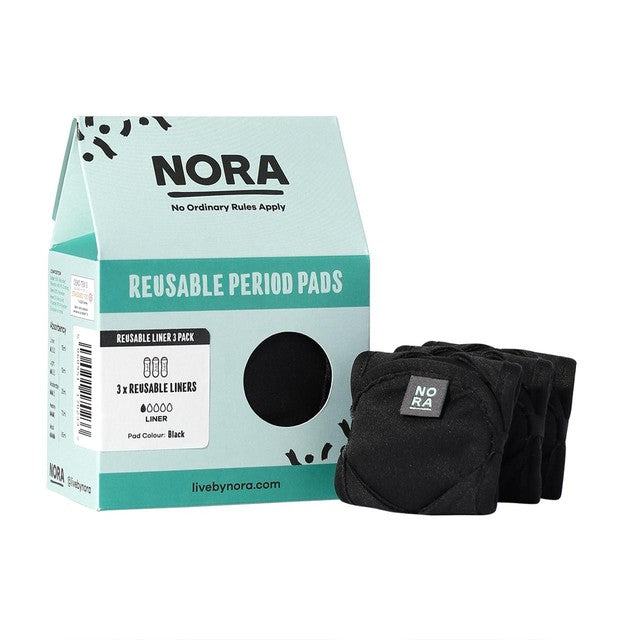 Nora reusable panty liner pad 3 pack 16cm length, UK version