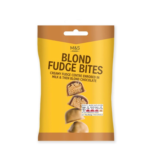 M&S blond fudge bites 128g, imported from the UK