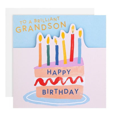 M&S M&S Grandson Cake Birthday Card 15cm x 15cm- Buy online at McGrocer