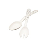 Natural Elements recycled plastic salad servers with leafy pattern - British product