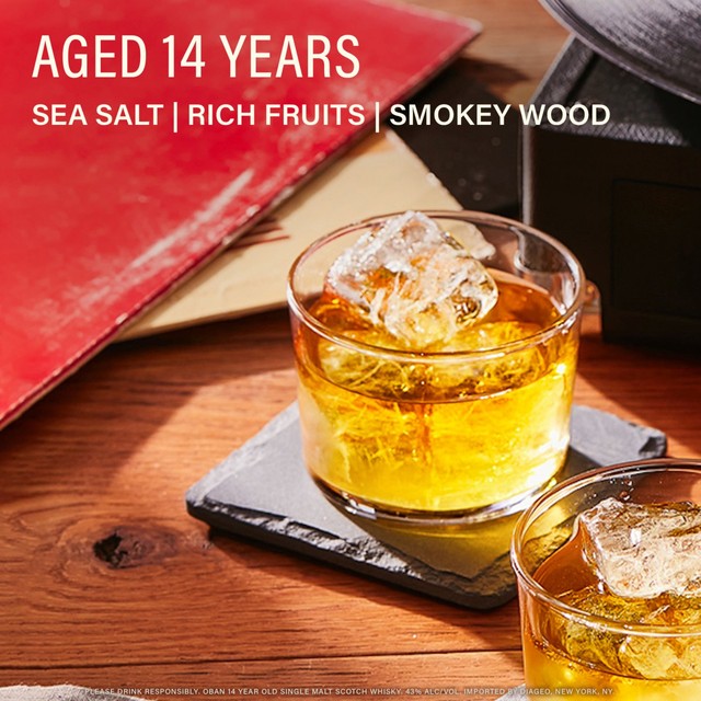 Oban 14 Year Old Single Malt Scotch Whisky, imported from the UK