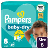 Pampers Baby-Dry Nappies Size 8 (17kg+) Essential Pack (British brand)