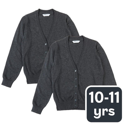 M&S Girls Pure Cotton Cardigan Grey 10-11 Years