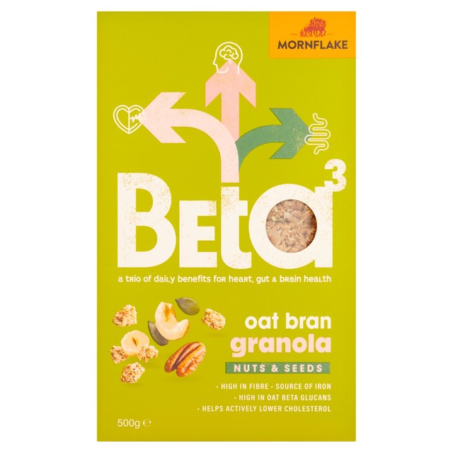 Mornflake Beta 3 Granola with nuts and seeds 500g, imported from the UK