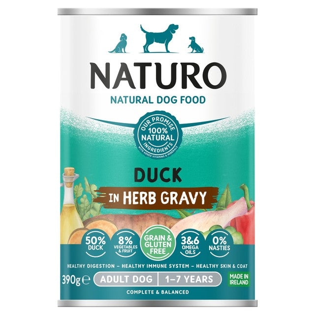 Naturo duck wet dog food 390g, imported from the UK
