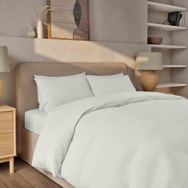 M&S pure brushed cotton bedding set double white - British product