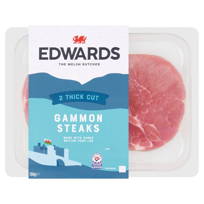 Edwards of Conwy Gammon Steaks Cured Pork Leg Steaks 260g