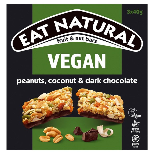 Eat Natural vegan bar peanuts coconut dark chocolate, imported from the UK