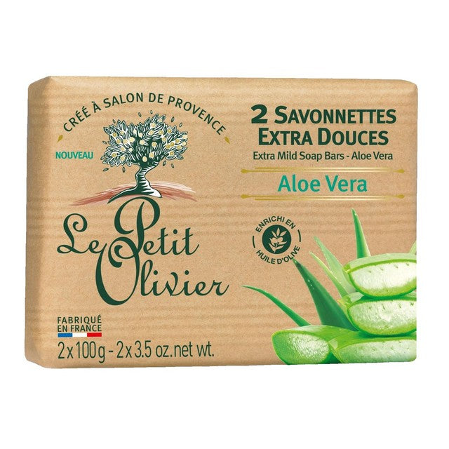 Le Petit Olivier aloe vera soap bars 2 x 100g, UK version