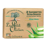 Le Petit Olivier aloe vera soap bars 2 x 100g, UK version