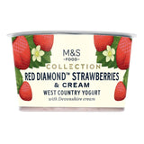M&S strawberries and cream yogurt 150g, imported from the UK
