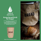 Natural Elements hessian bread bag with cotton lining, imported from the UK