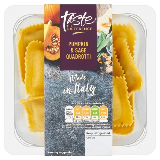 Sainsburys Pumpkin Sage Quadrotti Taste the Difference 250g