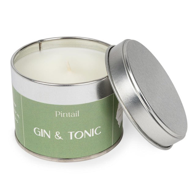 Pintail Gin & Tonic scented tin candle 225g, imported from the UK