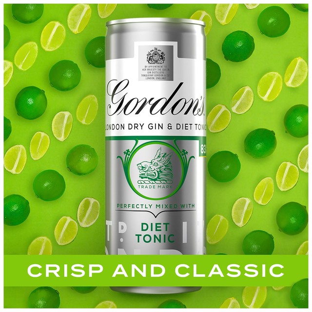 Gordon's Gin & Slimline Tonic 250ml can, UK version