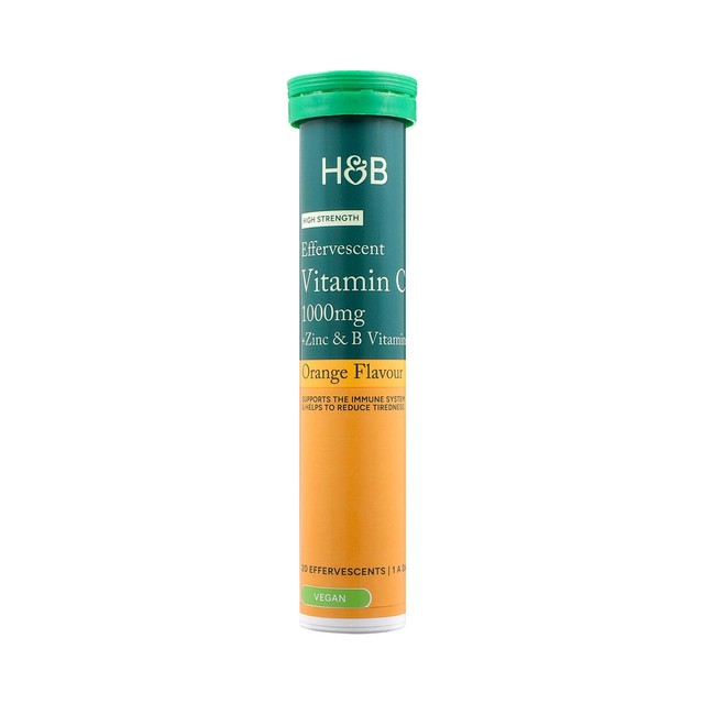 Holland & Barrett Vitamin C, B & Zinc effervescent tablets 20 tablets, UK version