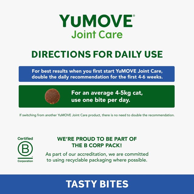 YuMOVE joint support daily bites for senior cats - British product