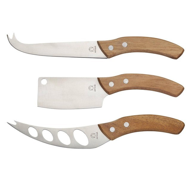 Artesa Cheese Knives 3-piece Acacia Wood Handle - British product