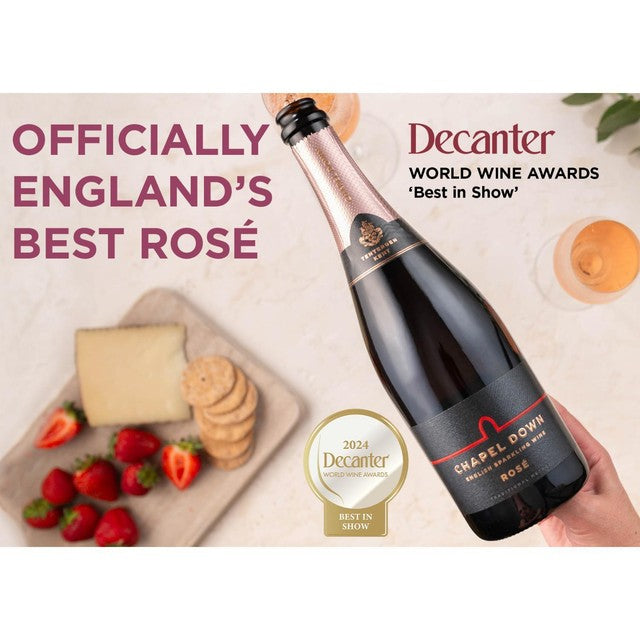 Chapel Down English Rosé sparkling wine 75cl (British brand)