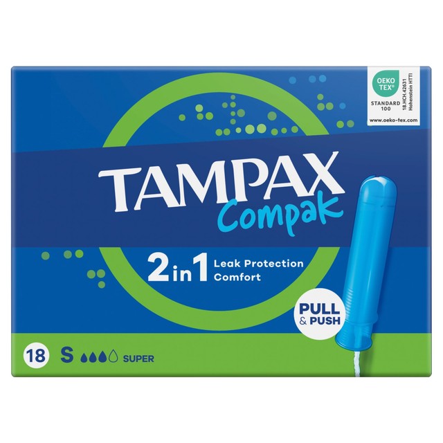 Tampax Compak Super tampons 18 pack (British brand)