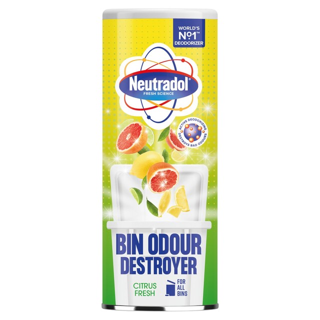 Neutradol Citrus Fresh Bin Odour Destroyer 350g, imported from the UK
