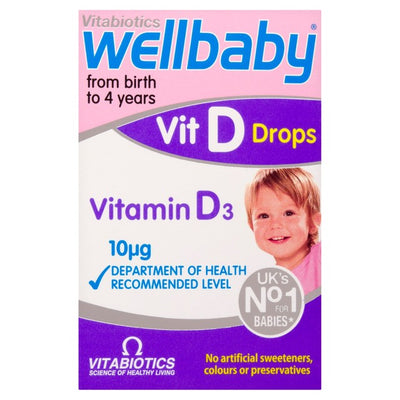 M&S Vitabiotics Wellbaby Vitamin D Drops 10ug for 0-4 Years Baby Vitamin D Supplement 30ml- Buy online at McGrocer