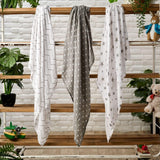 Bloomsbury Mill organic muslin squares grey white 6 pack - British product