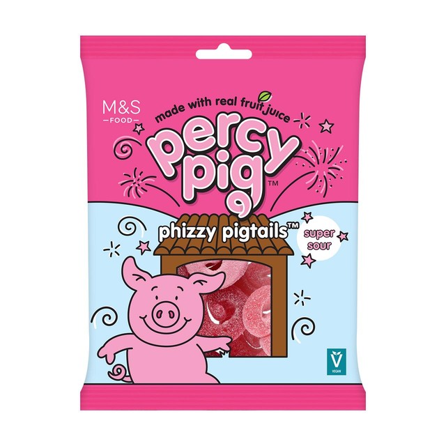 M&S Percy Pig sour gums 170g, imported from the UK