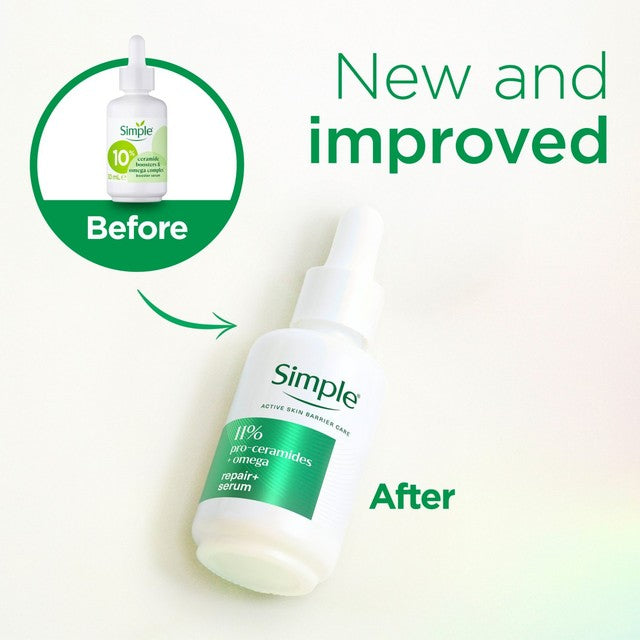 Simple repair face serum with pro-ceramides and omega (British brand)