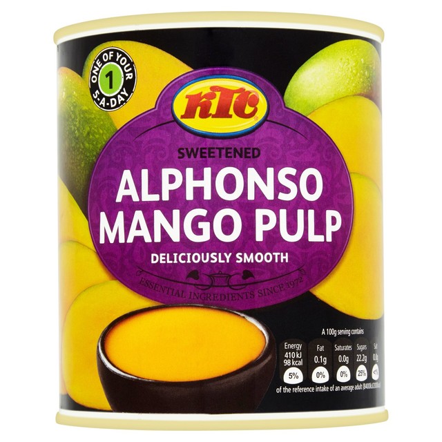 KTC Sweetened Alphonso Mango Pulp 850 gram can, UK version