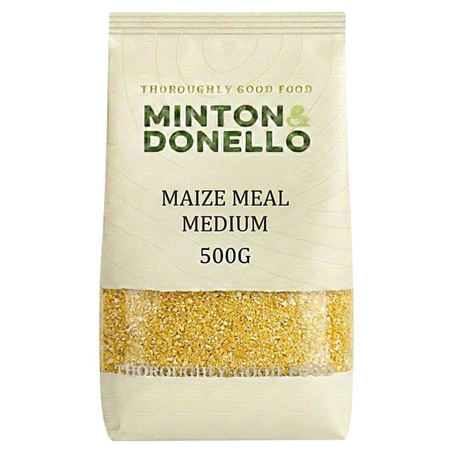 Minton & Donello medium maize meal 500g, imported from the UK