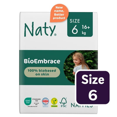M&S Naty BioEmbrace Eco-Friendly Disposable Nappies Size 6 (16kg+)- Buy online at McGrocer