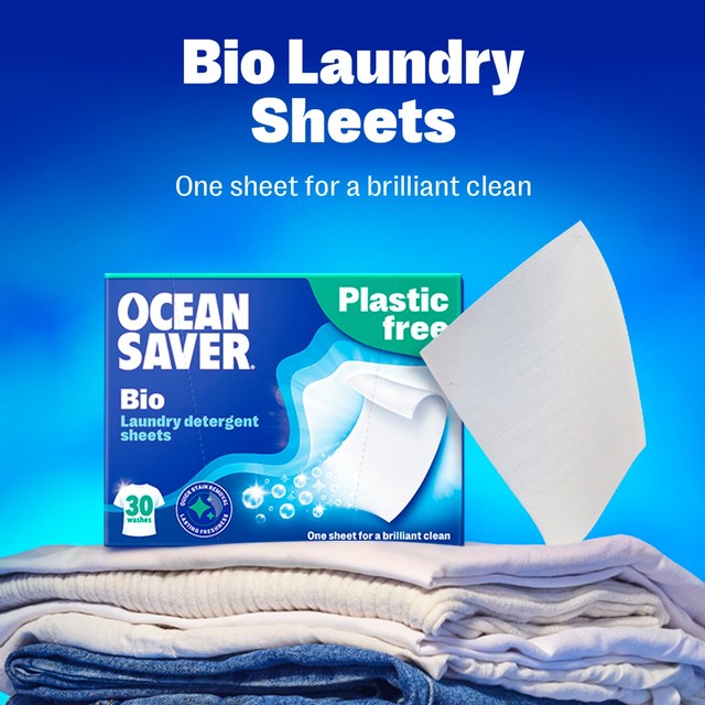 OceanSaver laundry detergent sheets 60 pack, imported from the UK