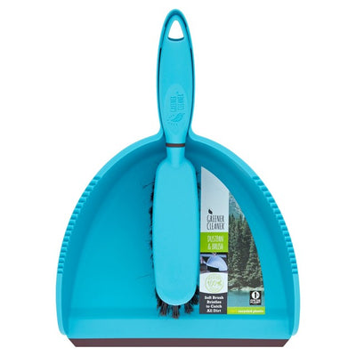M&S Greener Cleaner 100% Recycled Plastic Dustpan and Brush Turquoise Household Cleaning Tool- Buy online at McGrocer
