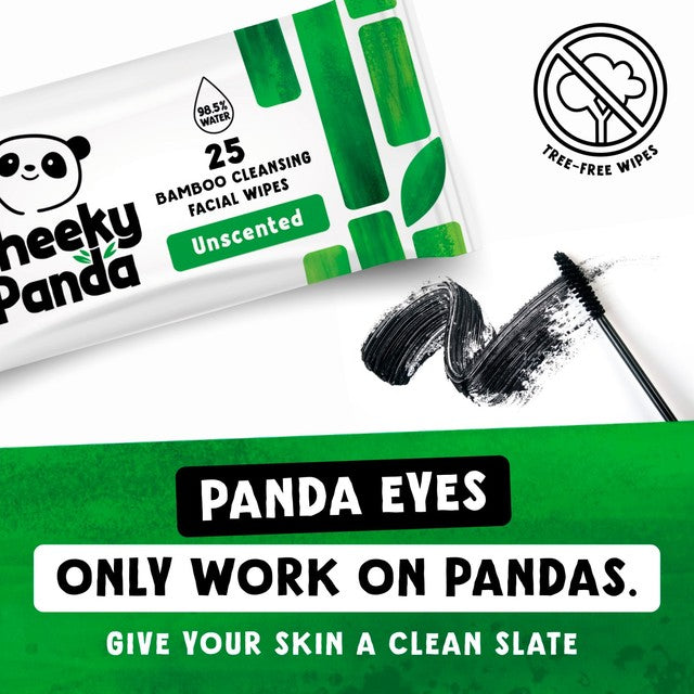 The Cheeky Panda facial wipes unscented 25 pack (British brand)