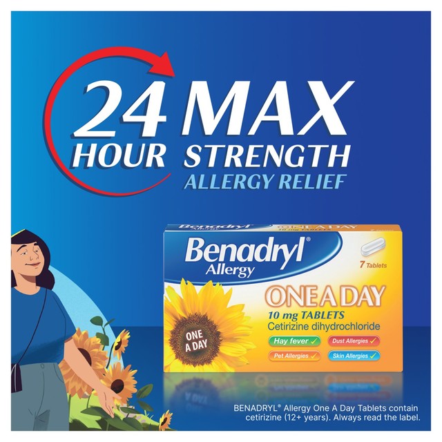 Benadryl One A Day allergy relief tablets 30 tablets - British product
