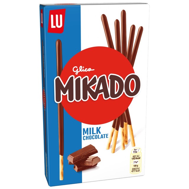 Mikado milk chocolate biscuits 75g, imported from the UK