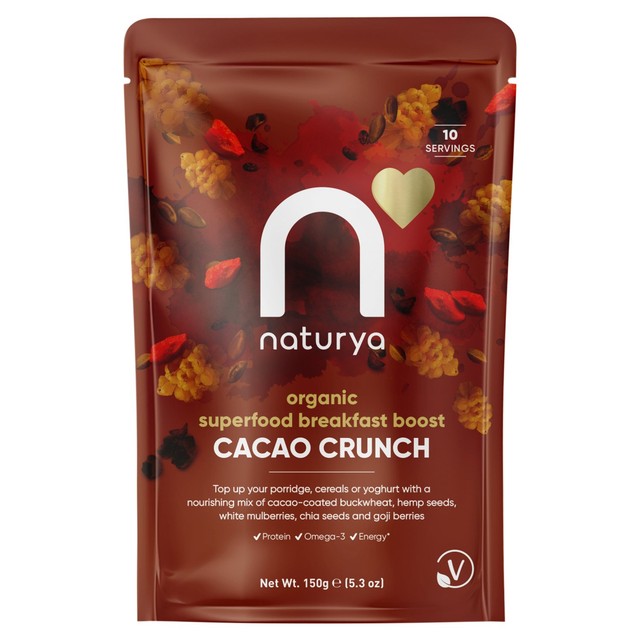Naturya Bio-Kakao-Crunch Frühstücks-Boost 150 g, importiert aus Großbritannien