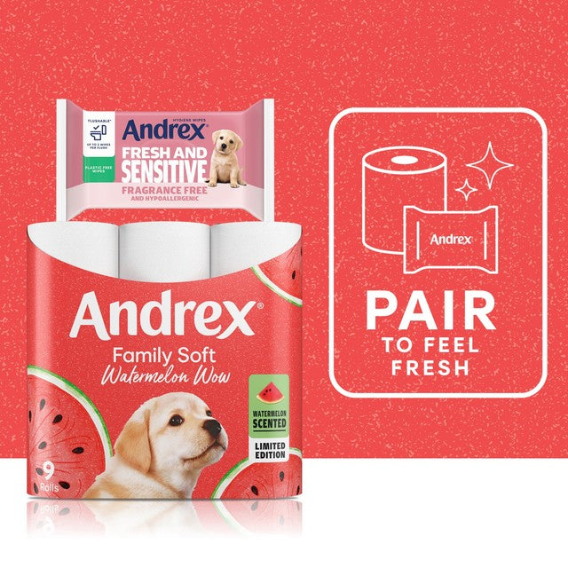 Andrex Watermelon Toilet Roll 9 Rolls - British product