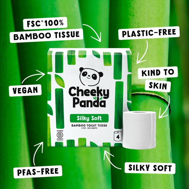 The Cheeky Panda Natural Bamboo Toilet Roll 4 Pack - British product