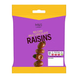 M&S Belgian Milk Chocolate Raisins 125g bag, imported from the UK