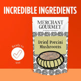 Merchant Gourmet dried porcini mushrooms 30g, imported from the UK