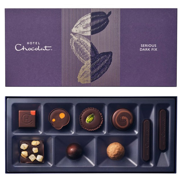 Hotel Chocolat Serious Dark Fix chocolate box, imported from the UK