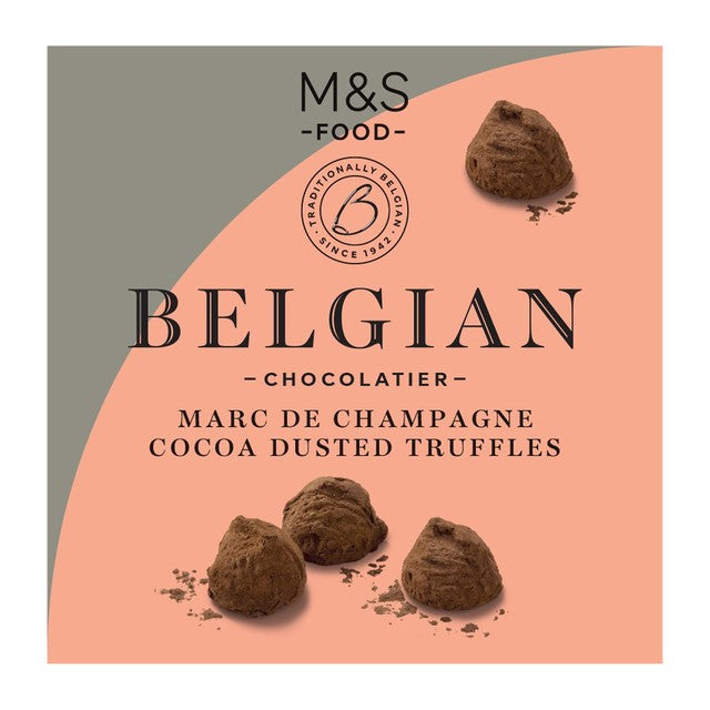 M&S Belgian Marc de Champagne chocolate truffles 260g, imported from the UK