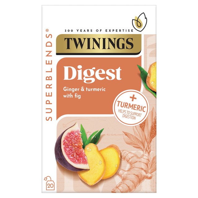 Twinings Superblends Digest Tea with ginger and turmeric (British brand)