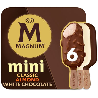 Magnum Mini Classic Mandel & Weiße Schokolade Eiscreme-Stiele 6x55ml